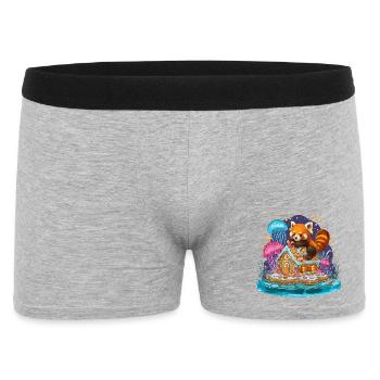 Panda sur la maison à sucre dans la mer de sucre - Boxer Homme - gris chiné - Devant