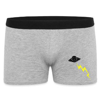 UFO Invasion Blitz Angriff Alien Vektor - Männer Boxer Shorts - Grau meliert - Vorne