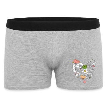 floral heart - Men's Boxer Shorts - heather grey - Front