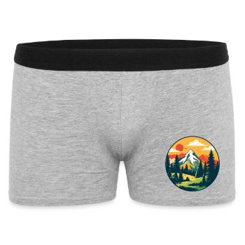 Wald Berge Natur Wandern Bergsteigen Motiv - Männer Boxer Shorts - Grau meliert - Vorne