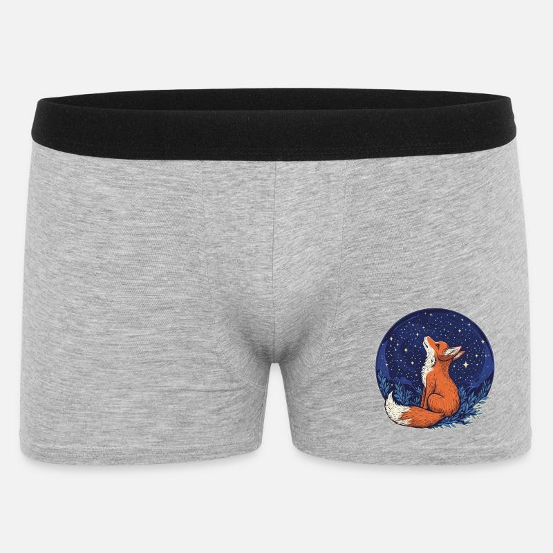 Volpe e Stelle - Boxer da uomo - grigio melange