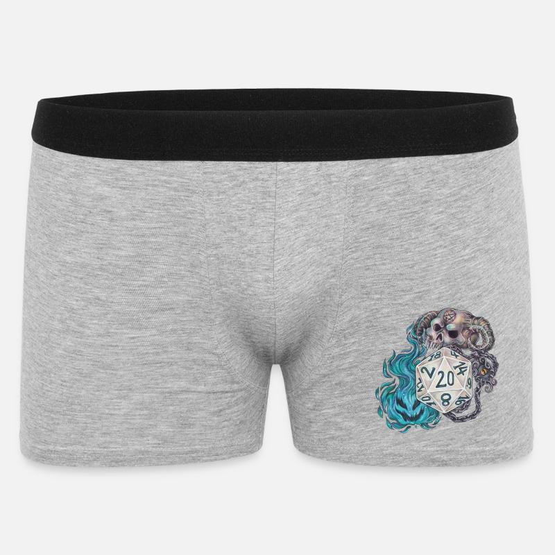 Rollenspiel Tabletop D20 Würfel Geschenk Warlock - Männer Boxer Shorts - Grau meliert