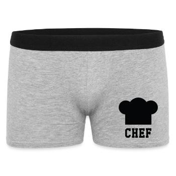 Toque Chef - Cuisine - Cuisinier - Boxer Homme - gris chiné - Devant