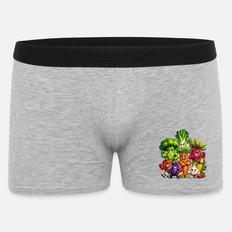 Strong vegetables in a comic look - Men's Boxer Shorts - heather grey