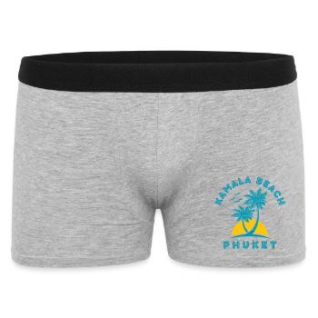 Kamala Beach Phuket Sonnenuntergangspalme - Männer Boxer Shorts - Grau meliert - Vorne