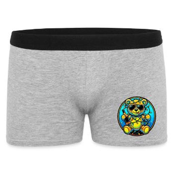 Bear with Whiskey Fairy Lights Party Celebrate Booze - Men's Boxer Shorts - heather grey - Front