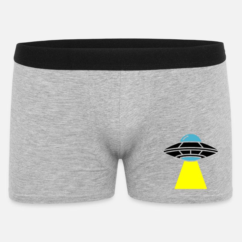 UFO Alien Raumschiff Licht - Männer Boxer Shorts - Grau meliert