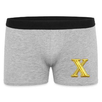 Emblème X Or - Boxer Homme - gris chiné - Devant