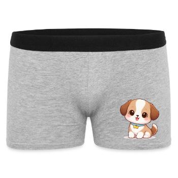Dog Cute Comic - Boxer Homme - gris chiné - Devant