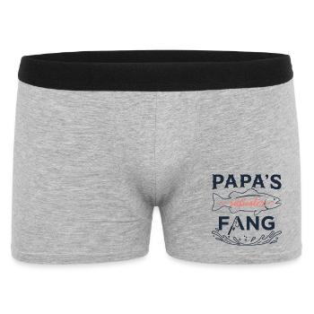 Papas süßester Fang - Angler Baby & Kind Design - Männer Boxer Shorts - Grau meliert - Vorne