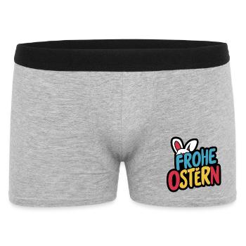 Frohe Ostern Hase - Männer Boxer Shorts - Grau meliert - Vorne
