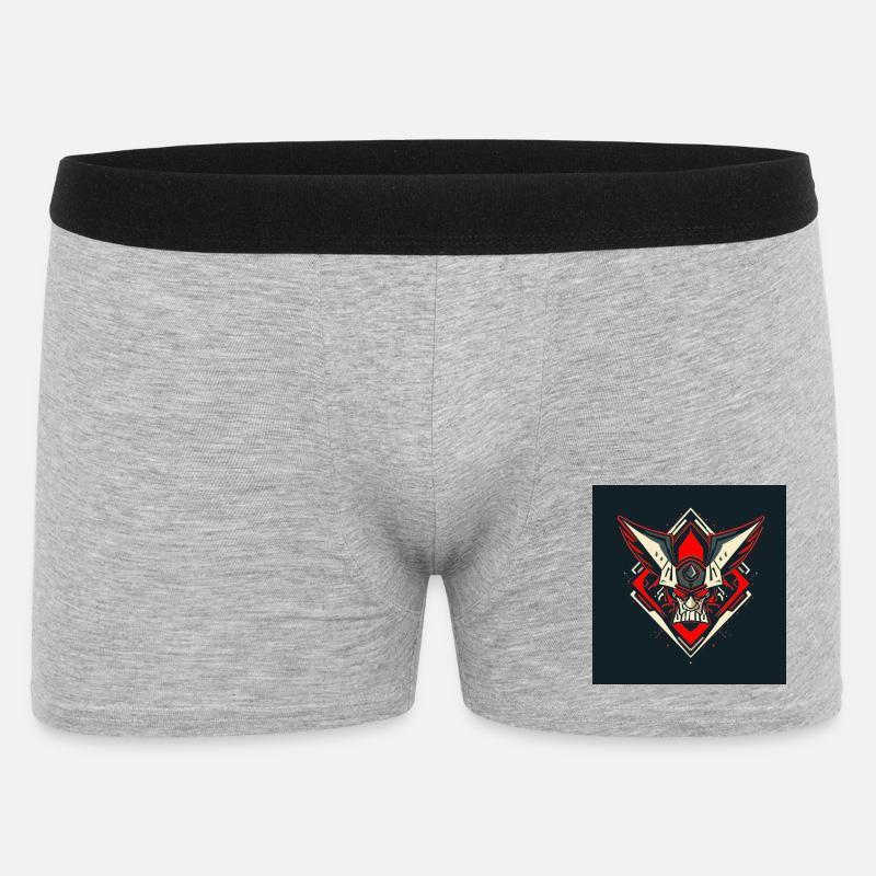 Schädel-Krieger-Emblem - Männer Boxer Shorts - Grau meliert