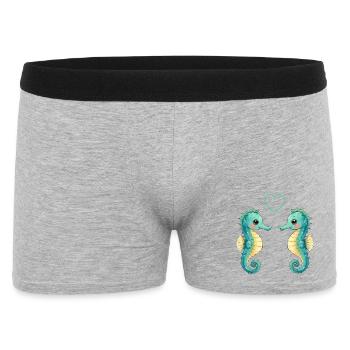Two Seahorse Pair - Men's Boxer Shorts - heather grey - Front