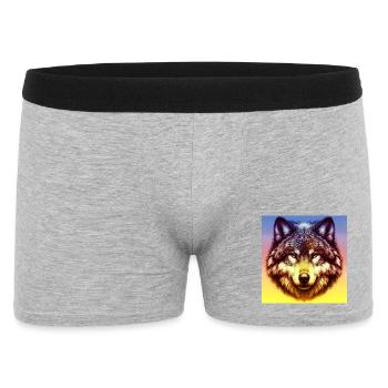 Wolf - Männer Boxer Shorts - Grau meliert - Vorne