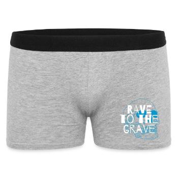 Rave to the Grave Skull Tee - Men's Boxer Shorts - heather grey - Front