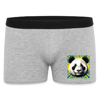 panda - Men's Boxer Shorts - heather grey - Front