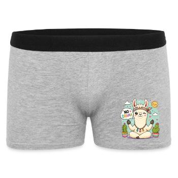 No drama Lama - Men's Boxer Shorts - heather grey - Front