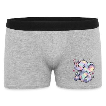 Pastel Elephant Cuddly Heart - Men's Boxer Shorts - heather grey - Front
