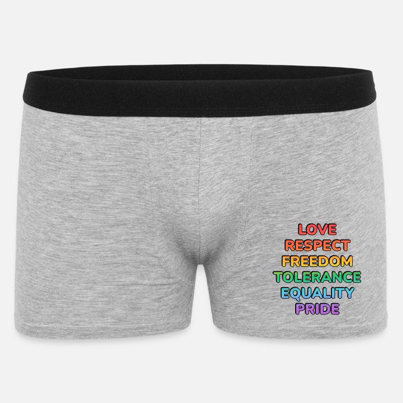 Pride Values Rainbow Text - Men's Boxer Shorts - heather grey