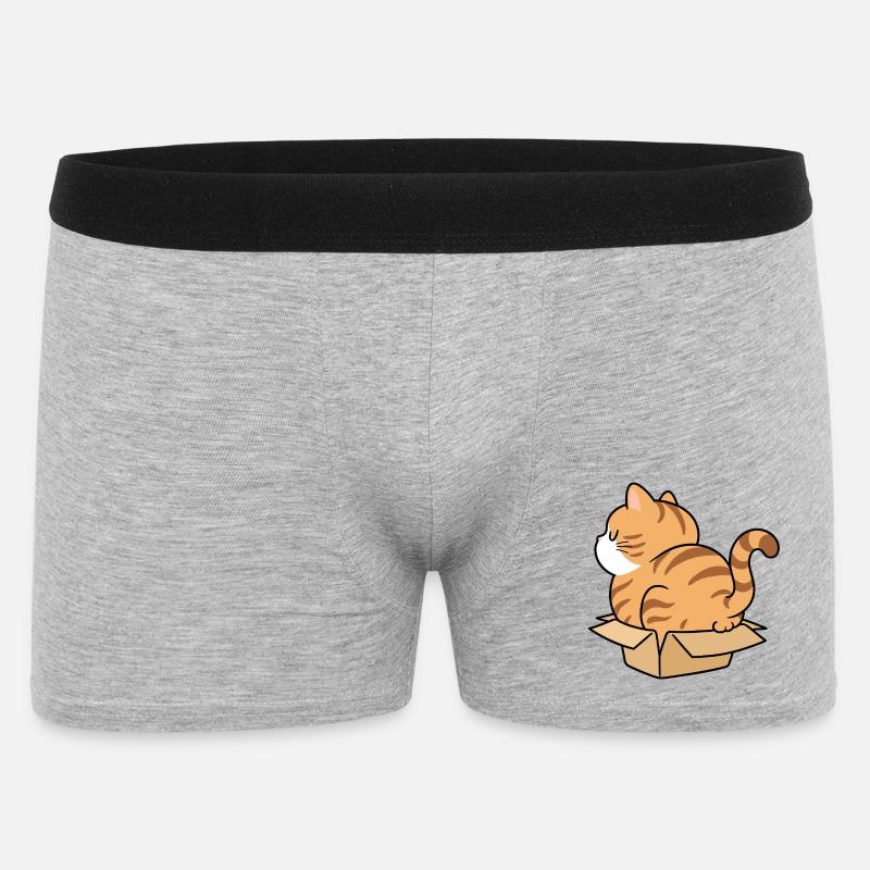 Chaton dans une boîte - Boxer Homme - gris chiné