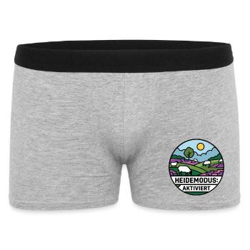 Lüneburger Heide Heidemodus Aktiviert  - Männer Boxer Shorts - Grau meliert - Vorne