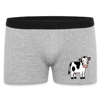 Kuh Cartoon Fröhliche Muster - Männer Boxer Shorts - Grau meliert - Vorne