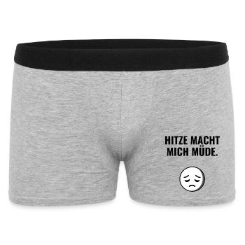 Hitze macht mich müde. - Männer Boxer Shorts - Grau meliert - Vorne