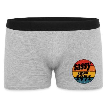 Sassy Since 1971 Retro Circle - Men's Boxer Shorts - heather grey - Front
