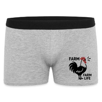 Rooster Farm Life Logo - Men's Boxer Shorts - heather grey - Front
