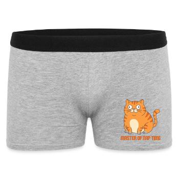 Meister der Schlafzeit-Katze - Männer Boxer Shorts - Grau meliert - Vorne