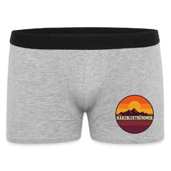 Bündner Härzbluetbündner - Männer Boxer Shorts - Grau meliert - Vorne