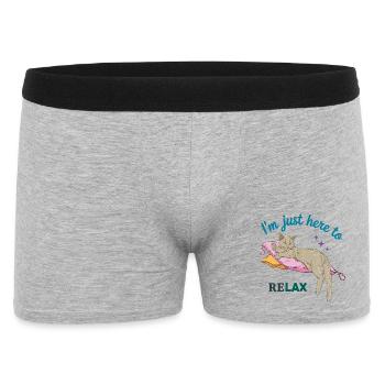 Entspannte Katze  - Männer Boxer Shorts - Grau meliert - Vorne