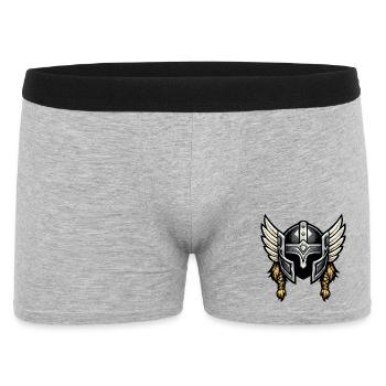 Valkyrie Helm mit Flügeln - Männer Boxer Shorts - Grau meliert - Vorne