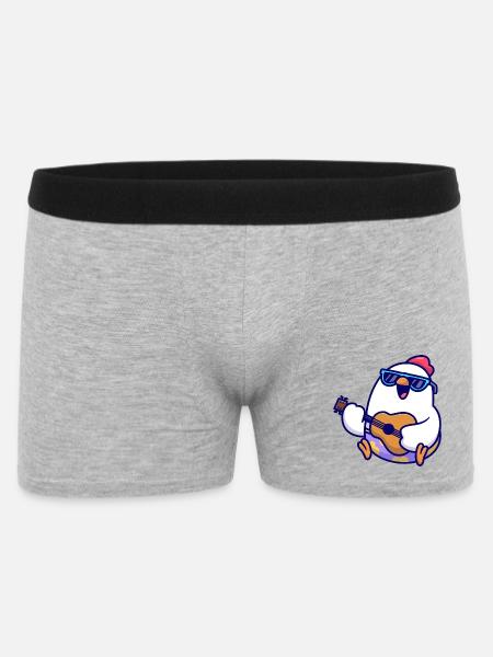 Penguin Guitar Beach Jam - Männer Boxer Shorts - Grau meliert