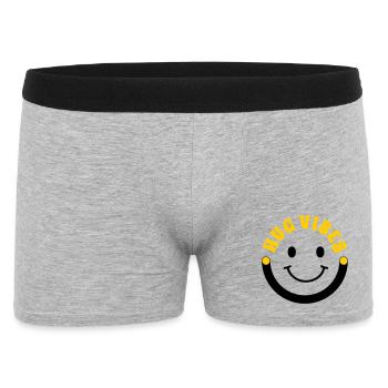 Minimalistische Umarmungsstimmung – Typografie mit Lächelkurve - Männer Boxer Shorts - Grau meliert - Vorne
