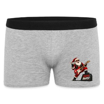 Santa rocks - Männer Boxer Shorts - Grau meliert - Vorne