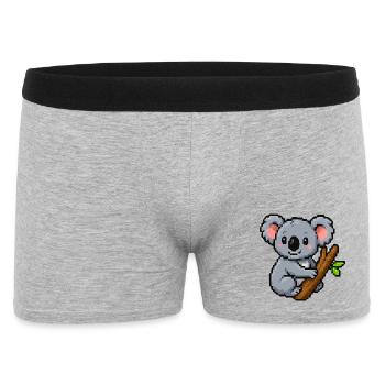 Koala pixel sur une branche – motif rétro de la forêt - Boxer Homme - gris chiné - Devant