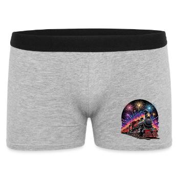 Steam Train Fireworks Night - Men's Boxer Shorts - heather grey - Front