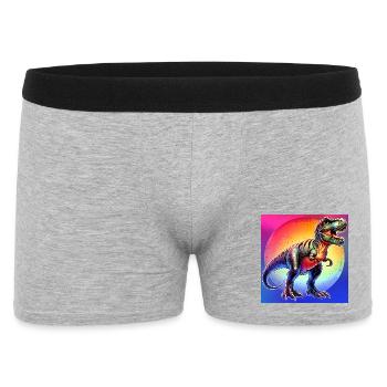 Dinosaurier - Männer Boxer Shorts - Grau meliert - Vorne