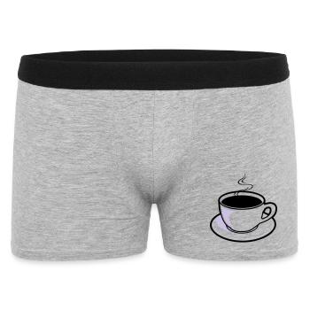Kaffee, Tasse, Koffein - Männer Boxer Shorts - Grau meliert - Vorne