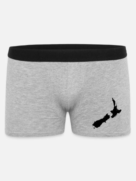new zealand map - Men's Boxer Shorts - heather grey