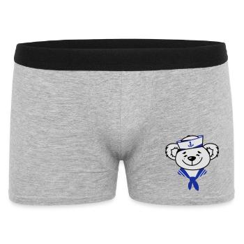 Bear with sailor hat and sailor scarf - Men's Boxer Shorts - heather grey - Front