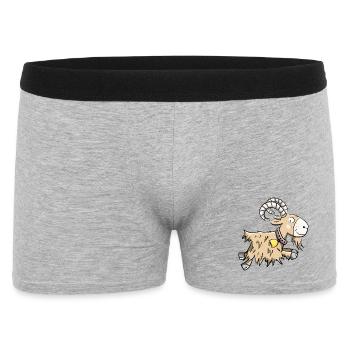 Sprunghafte Ziege I Widder I Ziegenbock Geschenk - Männer Boxer Shorts - Grau meliert - Vorne