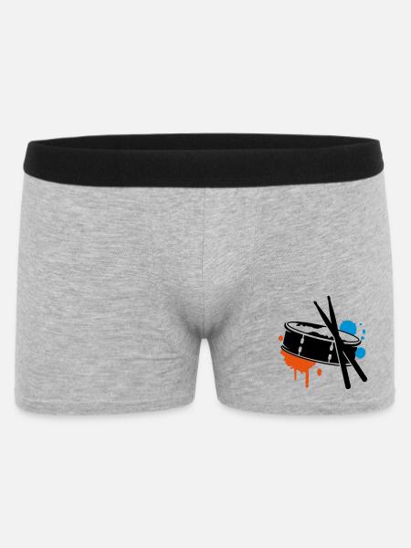 Trommel und Sticks - Männer Boxer Shorts - Grau meliert