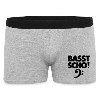 BASST SCHO! Bass Design für Bassisten - Männer Boxer Shorts - Grau meliert - Vorne