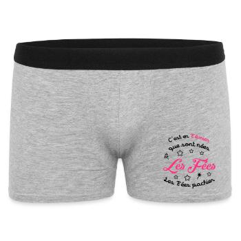 fille / fée / princesse / bébé - Boxer Homme - gris chiné - Devant