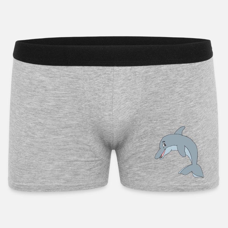 delphin - Männer Boxer Shorts - Grau meliert