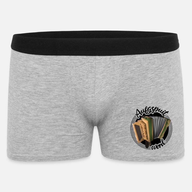 Harmonika - Aufgspuit werd | ZiachON! - Männer Boxer Shorts - Grau meliert