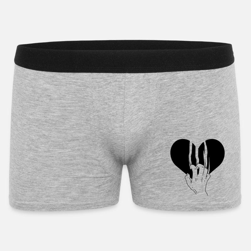 Knust hjerte revet kærlighed - Boxer Shorts til mænd - grå meleret
