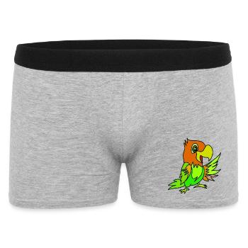 Papageien Farbwirbel - Männer Boxer Shorts - Grau meliert - Vorne